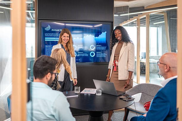 Modern Bridgepoint office with team collaboration